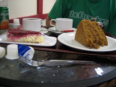 Tom Moreton eats Large Cake